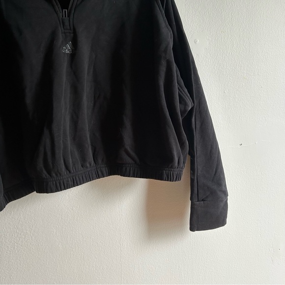 Adidas Black Relaxed Fit 1/2 Zipped Athletic Sweater - Picture 3 of 7